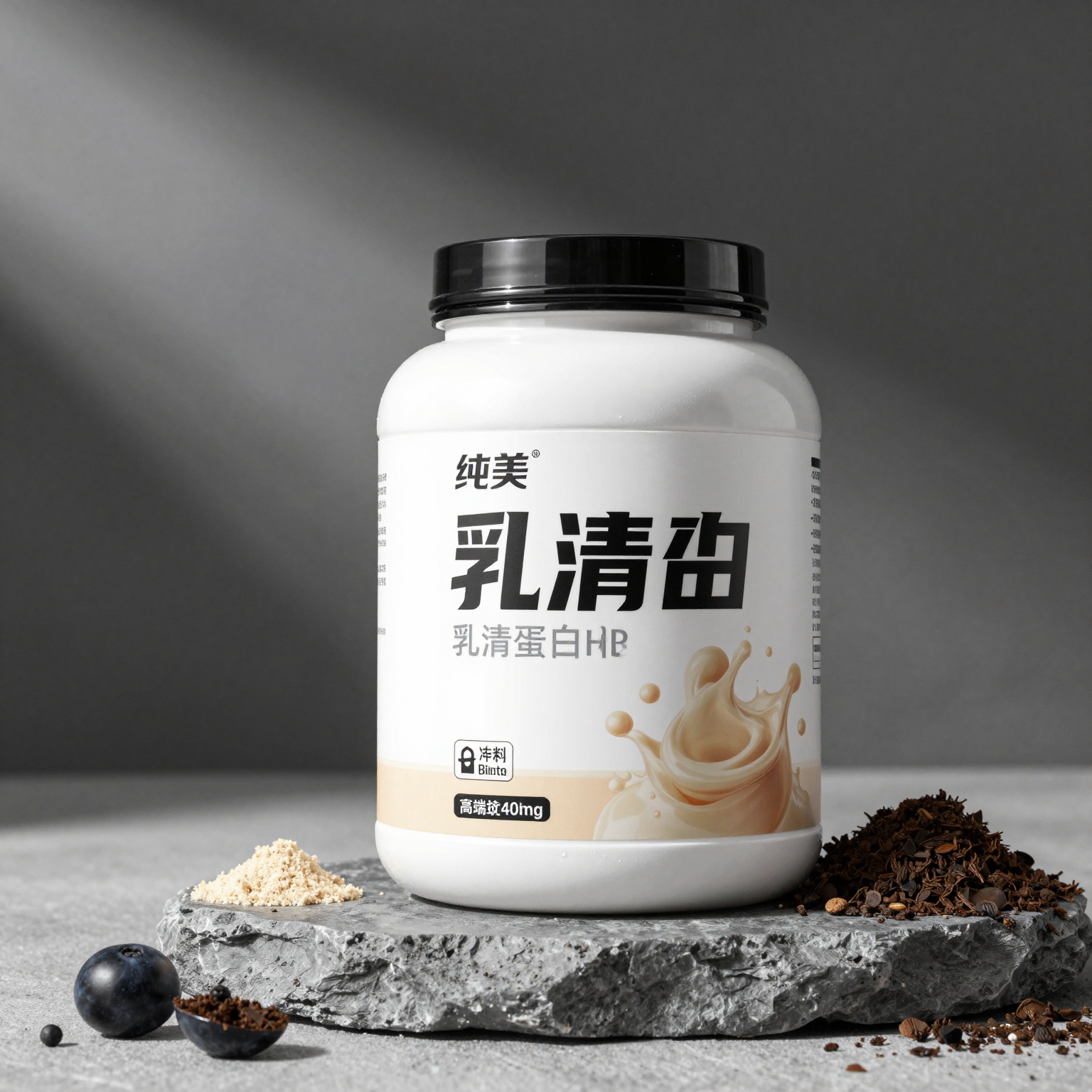 生成一罐高端乳清蛋白产品电商主图